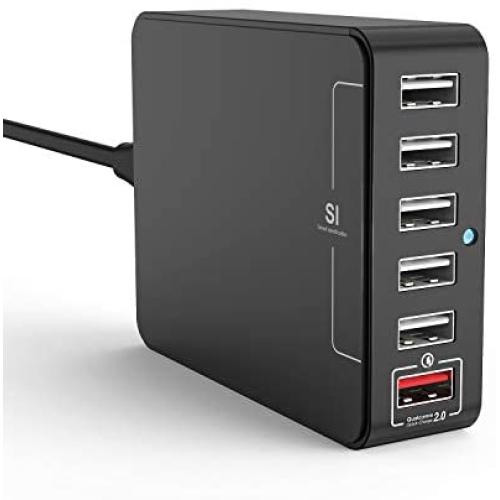 USB Charger, Jelly Comb Desktop Charger : 6-Port USB Charging Station, Charger Hub, Multiple USB Charger, USB Power Adapter for iPhone X,7, iPad, Samsung Galaxy S8 S8 Edge, LG G5, Nexus All Smartphone