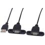 USB 2.0 Male to Dual Female Charging Extension Cable, Furniture nightstand USB Charging Port, Panel Mount Cable with Screw Hole Used for:Mobile Phones,Table Lamps,Portable Power and More 5 ft (1pc)