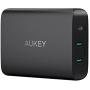 USB C Charger AUKEY 72W 3-Port Fast Charger with 60W Power Delivery 3.0 Ultra Compact PD Adapter for MacBook Pro, Dell XPS, iPhone 11 Pro Max/SE, Galaxy S10, iPad Pro, AirPods Pro, Pixel 4XL, Switch