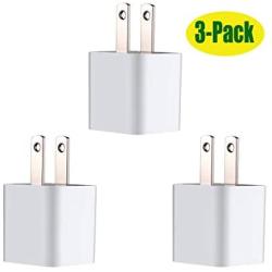 ZLONXUN Wall Charger Cube Power Adapter Plug Charging Block for All iPhones, iPod Touch (3 Pack)