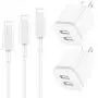 Phone Charger Cable 3ft 6ft 10ft with Wall Plug, LUOATIP 5-Pack Long Charging Cord + Dual Port USB Block Cube Adapter Replacement for iPhone 11 XS/XS Max/XR/X 8/7/6/6S Plus SE/5S/5C, Pad, Pod
