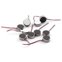 ZYAMY DC 3V 10 PCS 12000RPM Micro Flat Vibration Motor Two Wired Micro Mini Flat for Cell Phone Mobile Tools Coin Cell Adhesive Vibration Flat Button-Type 10mm x 2mm