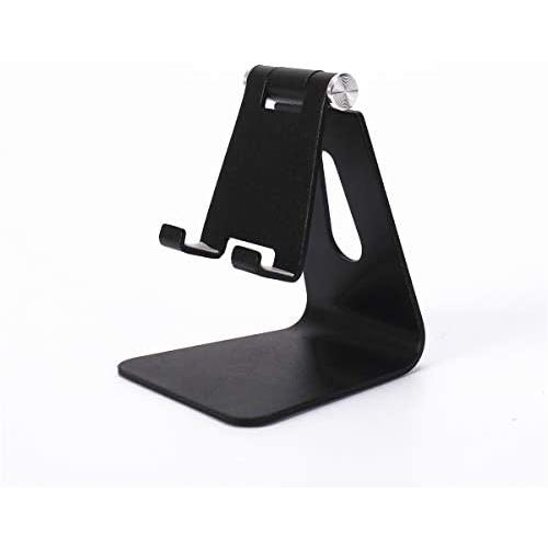 Eaglcter Adjustable Cell Phone Stand Aluminum Alloy Stable Phone Holder for Desk, Compatible with Mobile Phone/iPad (Black)