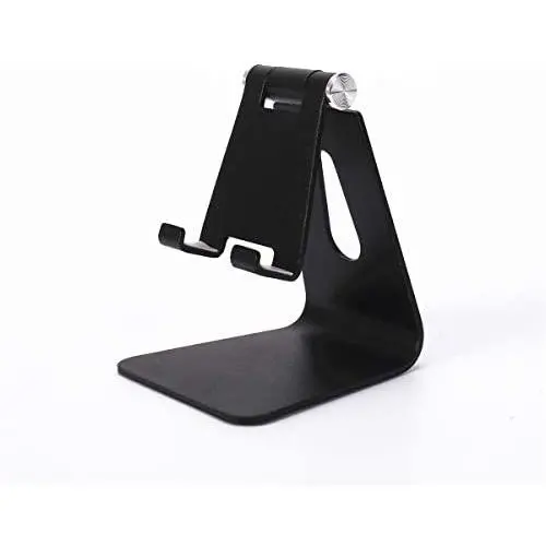 Eaglcter Adjustable Cell Phone Stand Aluminum Alloy Stable Phone Holder for Desk, Compatible with Mobile Phone/iPad (Black) Eaglcter Adjustable Cell Phone Stand Aluminum Alloy Stable Phone Holder for Desk, Compatible with Mobile Phone/iPad (Black)