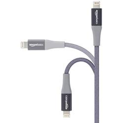 AmazonBasics Double Braided Nylon Lightning to USB Cable, Advanced Collection, MFi Certified Apple iPhone Charger, Dark Gray, 10 Feet