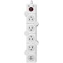 Cellet 4 Outlet Rotating Power Strip, With Timer and ON and Off Button, Dual USB Charging Ports, 5 Foot Cord, for Computers, Smartphones, Tablets, and Other Devices- White