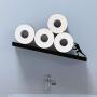 Toilet Paper Holder - Sisyphus Shelf for Toilet Paper Rolls - Bath Decor - Tilted Toilet Paper Rack - Bathroom Accessories - Black Toilet Paper Storage - Unique Tissue Paper Rolls Storage