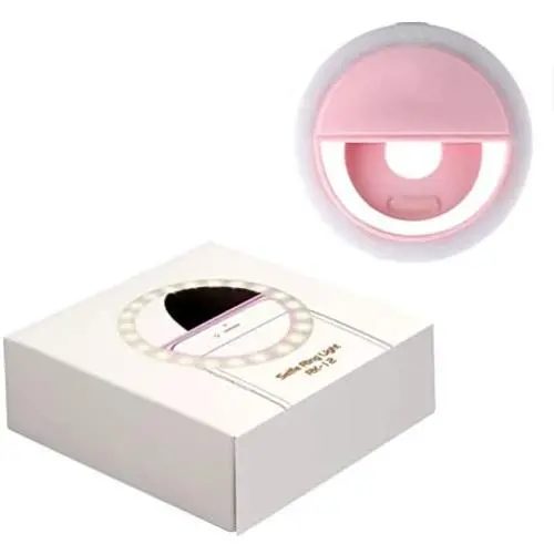 Portable Lightweight Multi-use Clip-on Selfie Ring Light (Pink) with USB Charging Port. Equipped with 3 Different Lighting Modes for Night time Photo Perfection. Fits Perfectly to All Smart Devices Portable Lightweight Multi-use Clip-on Selfie Ring Light (Pink) with USB Charging Port. Equipped with 3 Different Lighting Modes for Night time Photo Perfection. Fits Perfectly to All Smart Devices