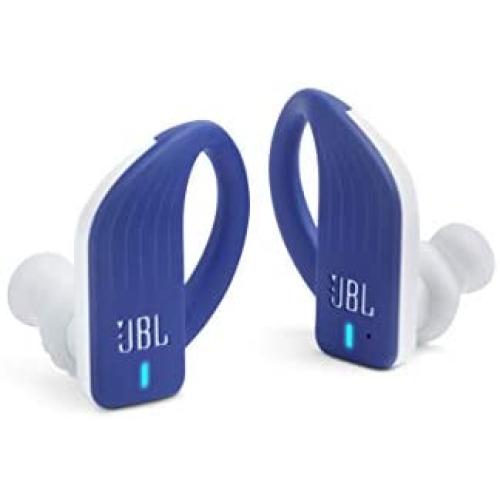 JBL ENDURANCE PEAK - True Wireless Earbuds, bluetooth sport headphones with microphone, Waterproof, up to 28 hours battery, charging case and quick charge, works with Android and Apple iOS (blue)