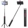 TWING Selfie Stick Tripod Bluetooth All in 1 Extendable Selfie Stick Wireless Remote and Tripod，Rechargeable LED Fill Light，Extends to 39.4"，Selfie Stick for iPhone/Android Devices (Black)