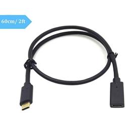 USB 3.1Type C Extension Cable (60cm/2ft), Poyiccot Type C Extender Cord USB 3.1(10gbps) Male to Female Extension Charging & Sync for Nintendo Switch, MacBook Pro (USB C F/M)