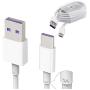 2-Pack Genuine Huawei 5A USB 3.1 Type C Superfast Charging Data Cable for Huawei Smartphone - White(Bulk Packed, No Retail Packaging)