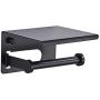 San 304 Stainless Steel Black Bathroom Toilet Paper Towel Holder Roll Holder Paper Holder Creative Wall Mounted Tissue Box Mobile Phone Holder Accessories Without Cover (13012582)