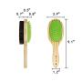 Dog Bathing Brush, Dog Shampoo Brush for Massage Dog Scrubber Cat Brushes for Grooming with Pin & Bristle, Natural Bamboo