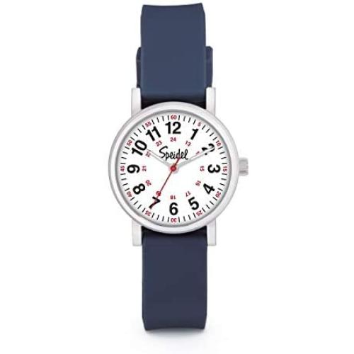 Speidel Women’s Scrub Petite Watch for Medical Professionals - Easy to Read Small Face, Luminous Hands, Silicone Band, Second Hand, Military Time for Nurses, Doctors,Students in Scrub Matching Colors