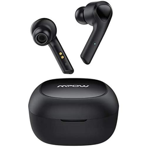 True Wireless Earbuds, Mpow MS1 in-Ear Bluetooth Earphones, Immersive Sound w/Bass, IPX7 Sweatproof, Touch Control, 25 Hrs w/Charging Case/Mics, TWS Headphones for All Bluetooth Devices