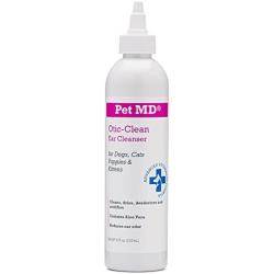 Pet MD Otic Clean Dog Ear Cleaner for Cats and Dogs - Effective Against Infections Caused by Mites, Yeast, Itching and Controls Odor - 8 oz