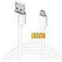 Micro USB Charger Cable, 15 Ft Durable Extra Long USB 2.0 Charge Cord, High Charging Speed for Android，Windows Smartphones，Samsung，HTC，Motorola，Nokia，LG，Tablet and More，White