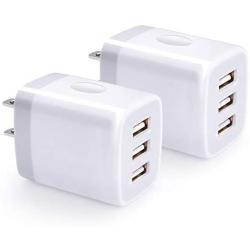 USB Wall Charger, Hootek 2-Pack USB Wall Plug 3-Port Charging Box 3.1A Power Adapter Multi Port Quick Charger Block Cube Compatible for iPhone XR/XS/XS MAX/X/8/7/6S Plus, iPad, Samsung, LG, HTC, Moto