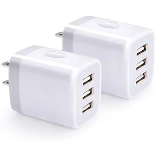 USB Wall Charger, Hootek 2-Pack USB Wall Plug 3-Port Charging Box 3.1A Power Adapter Multi Port Quick Charger Block Cube Compatible for iPhone XR/XS/XS MAX/X/8/7/6S Plus, iPad, Samsung, LG, HTC, Moto USB Wall Charger, Hootek 2-Pack USB Wall Plug 3-Port Charging Box 3.1A Power Adapter Multi Port Quick Charger Block Cube Compatible for iPhone XR/XS/XS MAX/X/8/7/6S Plus, iPad, Samsung, LG, HTC, Moto