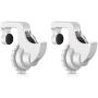 1 Pair Mobile Game Controller, Adjustable Cell Phone Gaming Knob Grip Joystick Button Trigger, Left & Right(White)