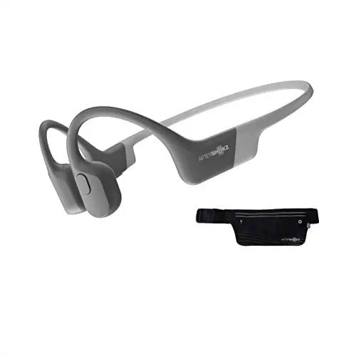 AfterShokz Aeropex Open-Ear Wireless Bone Conduction Headphones with Sport Belt, Lunar Grey AfterShokz Aeropex Open-Ear Wireless Bone Conduction Headphones with Sport Belt, Lunar Grey