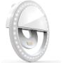 Auxiwa Clip on Selfie Ring Light [Rechargeable Battery] with 36 LED for Smart Phone Camera Round Shape, White