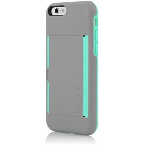 Incipio IPH-1185-GRYTEAL iPhone 6S Case, Stowaway [Kickstand][Credit Card] Wallet Cover fits Both Apple iPhone 6, iPhone 6S - Gray/Teal