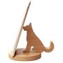 Cell Phone Desk Stand Holder, MHKBD Cute Dog Phone Stand Wooden Cellphone Holder with Anti-Slip Base Phone Cradle Fits All Smart Phones, Desk Decoration