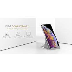 MoKo Phone/Tablet Stand, Foldable Desktop Holder Fit with iPhone 11 Pro Max/11 Pro/11, iPhone Xs/Xs Max/Xr/X, iPhone SE 2020, iPad Pro 11 2020/10.2/Air 3/Mini 5, Galaxy S20 6.2", Gray