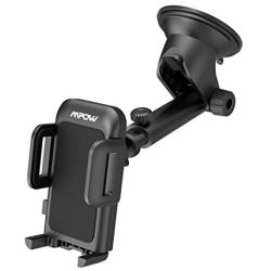 Mpow Upgrade Dashboard Car Phone Mount, Adjustable Windshield Holder Cradle with Strong Sticky Gel Pad Compatible iPhone 11 Pro/ Max/X/XS/XR/8Plus/8/7Plus/7/6Plus, Galaxy S8/9/10, Google, Black