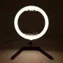 Qiilu 13In 100-240V Portable LED Ring Lamp, 3200K-5600K Dimmable Fill Light Photography Phone Clip Kit (US Plug)