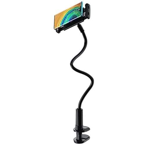 Benks Cell Phone Holder Universal Flexible Long Arm Desktop Bed Lazy Bracket Mobile Phone Stand for Bedroom, Kitchen, Office, Bathroom (Clamp, 39.4 inch Black)