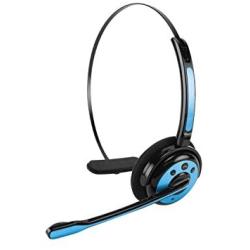 Cellet Pro Trucker Wireless Headset/Cell Phone Headset with Microphone, Office Wireless Headset, On Ear Car Wireless Headphones for Cell Phone, Skype, Truck Driver, Call Center. (Blue)