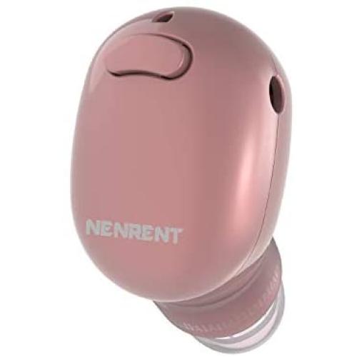 NENRENT S570 Bluetooth Earbud,Smallest Mini V4.1 Wireless Bluetooth Earpiece Headset Headphone Earphone with Mic Hands-Free Calls for iPhone Samsung Galaxy LG and Smartphones Rose Gold (1 Piece)