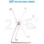 OMOTON Adjustable Tablet Stand iPad Stand Compatible with iPad 10.2 2019, New iPad Pro 11/12.9 inch 2020, iPad 9.7 2018, iPad Mini, iPad Air, Nintendo Switch, and All Cellphones Smart phone, Rose Gold