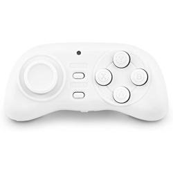 PL-608 Mini Bluetooth Gamepad, Portable Wireless Bluetooth Gaming Controller with Remote Shutter Multimedia Controller, for Mobile Phone, Tablet and PC(White)