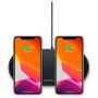 mophie Dual Wireless Charger, Qi-Certified 7.5W Charging Pad for iPhone 11, 11 Pro, 11 Pro Max, XR, Xs Max, XS, X, 8, 8 Plus, Galaxy S20 S10 S9 S8, Note 10 Note 9 - (Renewed)