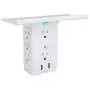 Socket Shelf 8 Outlet Surge Protector, Wall Socket Shelf Outlet Extender with 2 USB Charging Port, Bathroom Outlet Plug Expansion Shelf(8AC2USB-Surge Protector) Socket Shelf 8 Outlet Surge Protector, Wall Socket Shelf Outlet Extender with 2 USB Charging Port, Bathroom Outlet Plug Expansion Shelf(8AC2USB-Surge Protector)