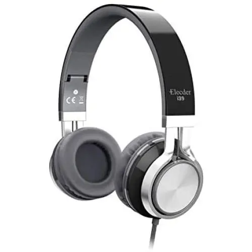 Elecder i39 Headphones with Microphone Foldable Lightweight Adjustable On Ear Headsets with 3.5mm Jack for iPad Cellphones Computer MP3/4 Kindle Airplane School Black/Gray Elecder i39 Headphones with Microphone Foldable Lightweight Adjustable On Ear Headsets with 3.5mm Jack for iPad Cellphones Computer MP3/4 Kindle Airplane School Black/Gray