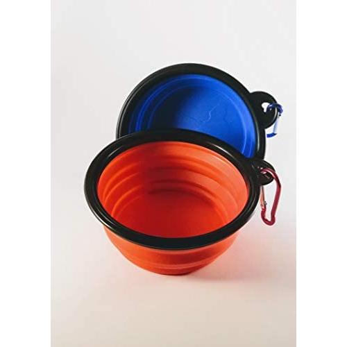 Matrose Red and Blue Dog and cat Collapsible Travel Bowls 350 ml or 12oz Perfect for Small to Medium Pets 2 Pack