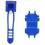 Bike Combo Power Mount, Universal Bicycle Smart Phone and Power Bank Holder, Adjustable Silicone Handlebar Rack for iPhone, Samsung Galaxy, 4” to 6” Phones (Blue)