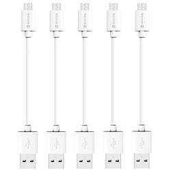 ZiBay 7-Inch Micro USB Sync Cable for Samsung, HTC, Motorola, Nokia, Android, and More (5 Pack) (White)