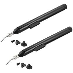 uxcell Vacuum Pen with 3 Suction Pads Desoldering Suction Pen Solder Extraction Removal Tool Black for IC SMD Chip Mobile Phone Screen Replacement 2pcs