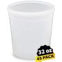 1/4 Gallon (32 oz) 1 Quart Food Storage Containers with Lids -Freezer and Microwave Safe Storage Containers, Round Plastic Containers with Lid, BPA Free, Translucent