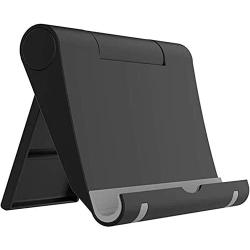 Listar Cell Phone Stand for Desk Foldable, Desk Phone Holder Stand for Office Kitchen Travel, Mobile Phone Stand for iPhone Stand Phone Dock Cradle Compatible with iPad Switch, All Smartphone (Black)