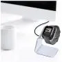 CAVN Charger Dock Compatible with Fitbit Versa/Versa Lite (Not for Versa 2), Premium Aluminum Charging Cable Cord Station Cradle Base Attached 4.2ft USB Stand Cable Smartwatch Accessories (Silver)