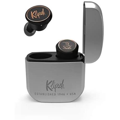 Klipsch T5 True Wireless Earphones - True Wireless Earbuds with Bluetooth 5 Wireless connectivity, Patented, Ultra-Comfortable Ear Tips