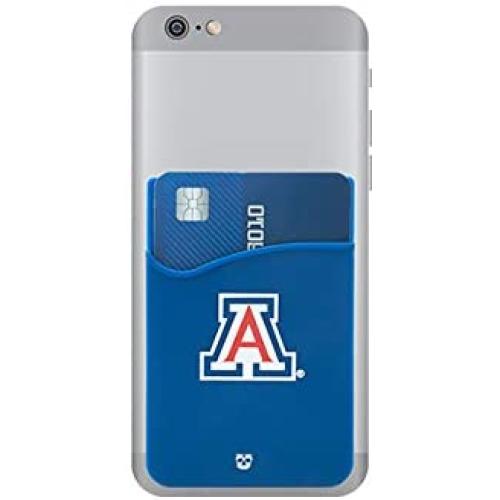 Arizona Wildcats Adhesive Silicone Cell Phone Wallet/Card Holder for iPhone, Android, Samsung Galaxy, Most Smartphones