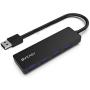 BYEASY USB Hub, 4 Port USB 3.0 Hub, Ultra Slim Portable Data Hub Applicable for iMac Pro, MacBook Air, Mac Mini/Pro, Surface Pro, Notebook PC, Laptop, USB Flash Drives, and Mobile HDD (Leather Black)